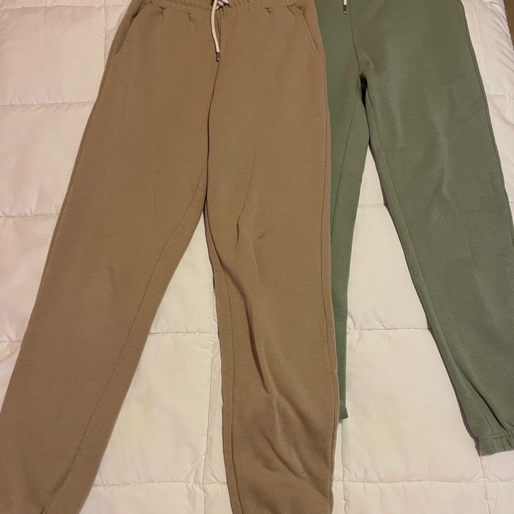 Forever 21 Women's Drawstring Joggers - Brown & Sage